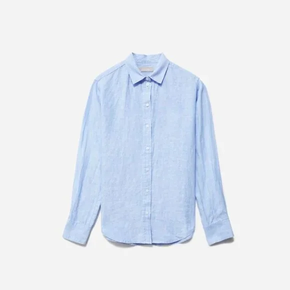 Everlane - Linen Relaxed Shirt Button-Up | Classic Blue | Size 00 - Picture 3 of 11
